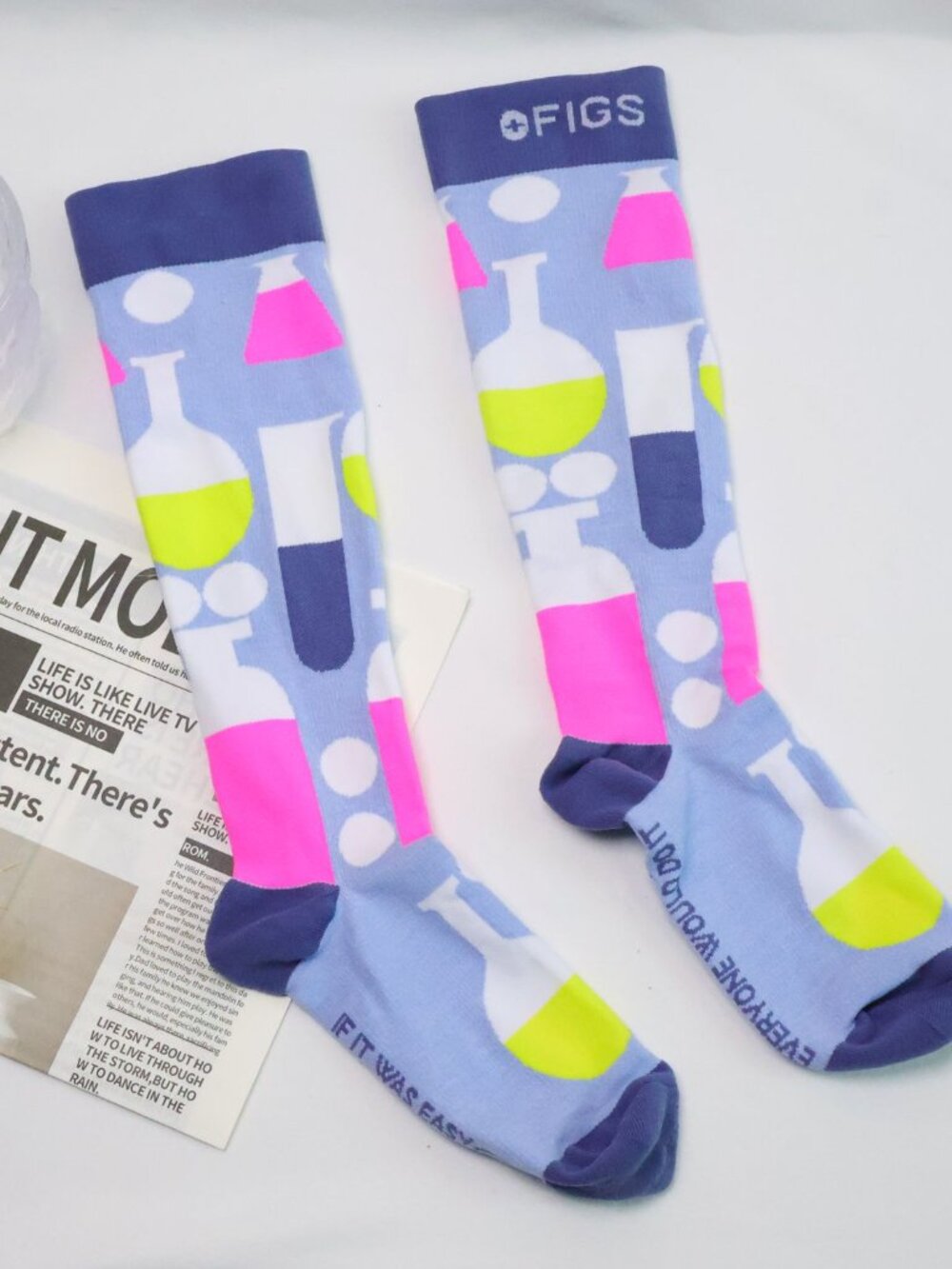Figs Colorful Pattern Unisex Compression Socks Size S
